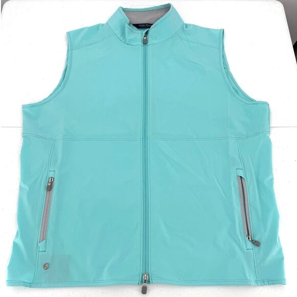 NWT Peter Millar Crown Crafted Flex Adapt Golf Vest Turquoise Blue MC24XZ02 - Picture 1 of 11